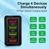 4-портовое USB автомобильное зарядное устройство 3A со светодиодной подсветкой для спецификаций ЕС/США, совместимое с планшетами и телефонами
