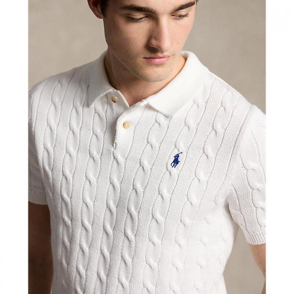 Polo Ralph Lauren Мужской свитер с косами и воротником-поло из хлопка Mnposwe1n820028100