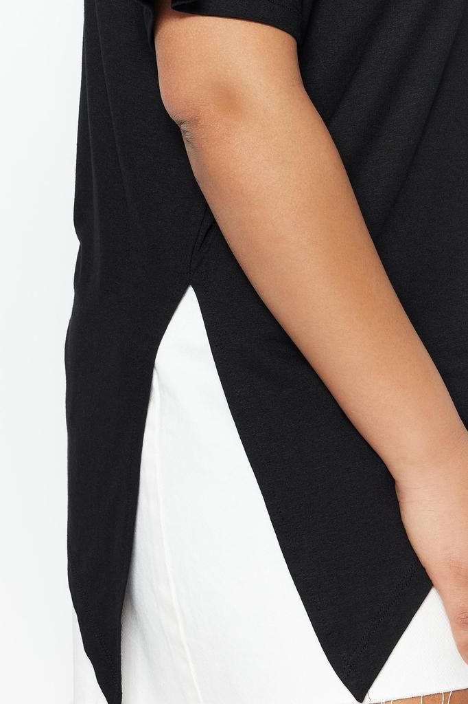 Women's Fashion New Plus Big Size Blouse Black Tie Detailed Knitted Blouse