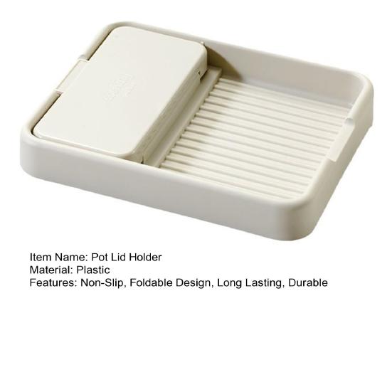 Держатель для крышки кастрюли Подставка для ложки Нескользящая складная конструкция Многофункциональная лопатка Полка для хранения ложек Кухонные принадлежности