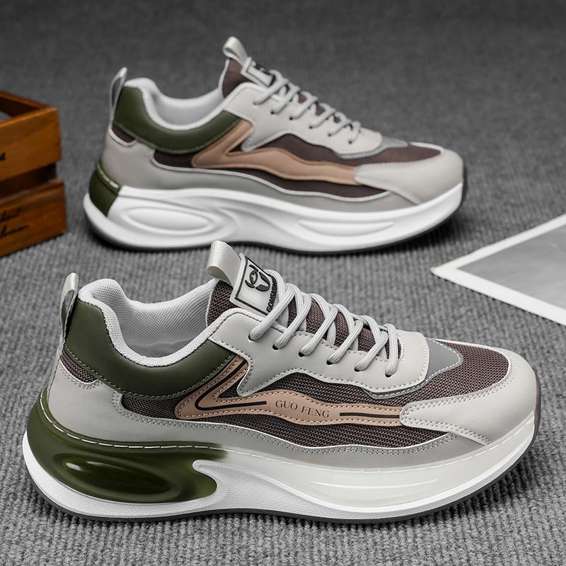 Новые модные мужские кроссовки Four Seasons с толстой подошвой для студентов и мальчиков, трендовые кроссовки с мягкой подошвой, дышащие, повседневные кроссовки для бега