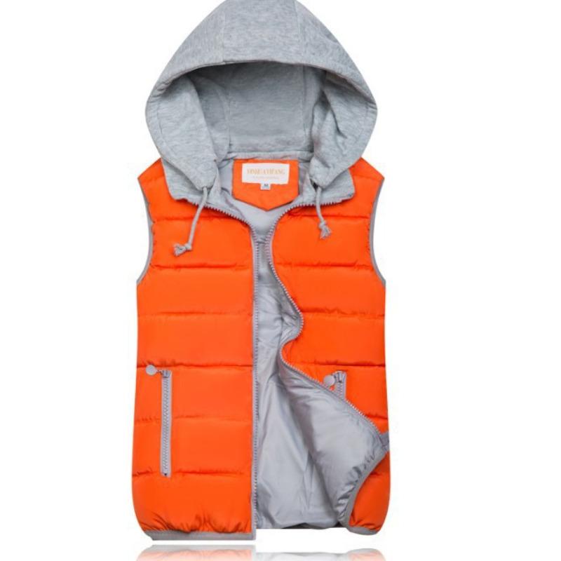 New Korean Version Color Down Cotton Vest, Large Size Women's Hooded Cotton.