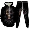 Hot Selling Skull Series Pullover Set 3D Printed Men's Adult Sweater Set Street Hip Hop Trend Fashion Outdoor Sports Hoodie Set