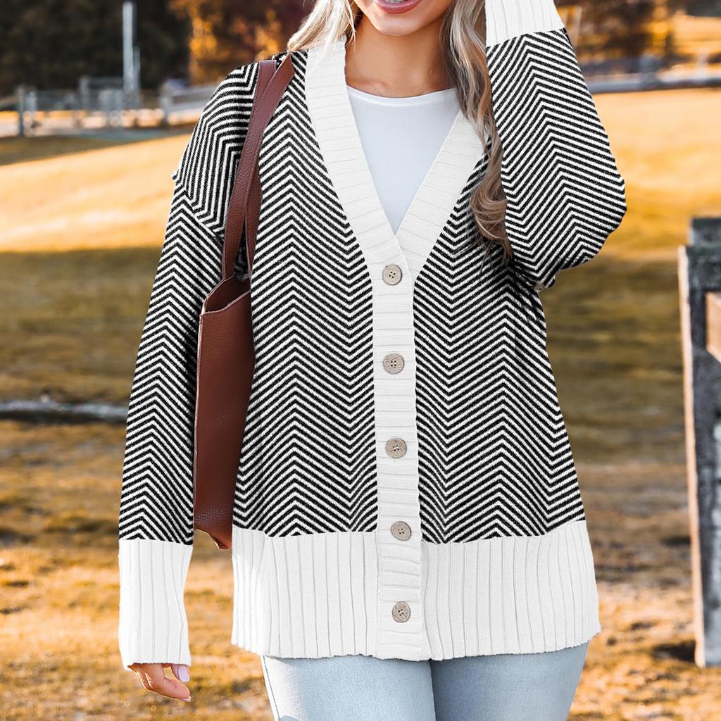 Женский модный кардиган с длинными рукавами однотонной расцветки