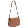 MICHAEL KORS Lydia metal logo adjustable shoulder strap calfskin shoulder bag women's brown