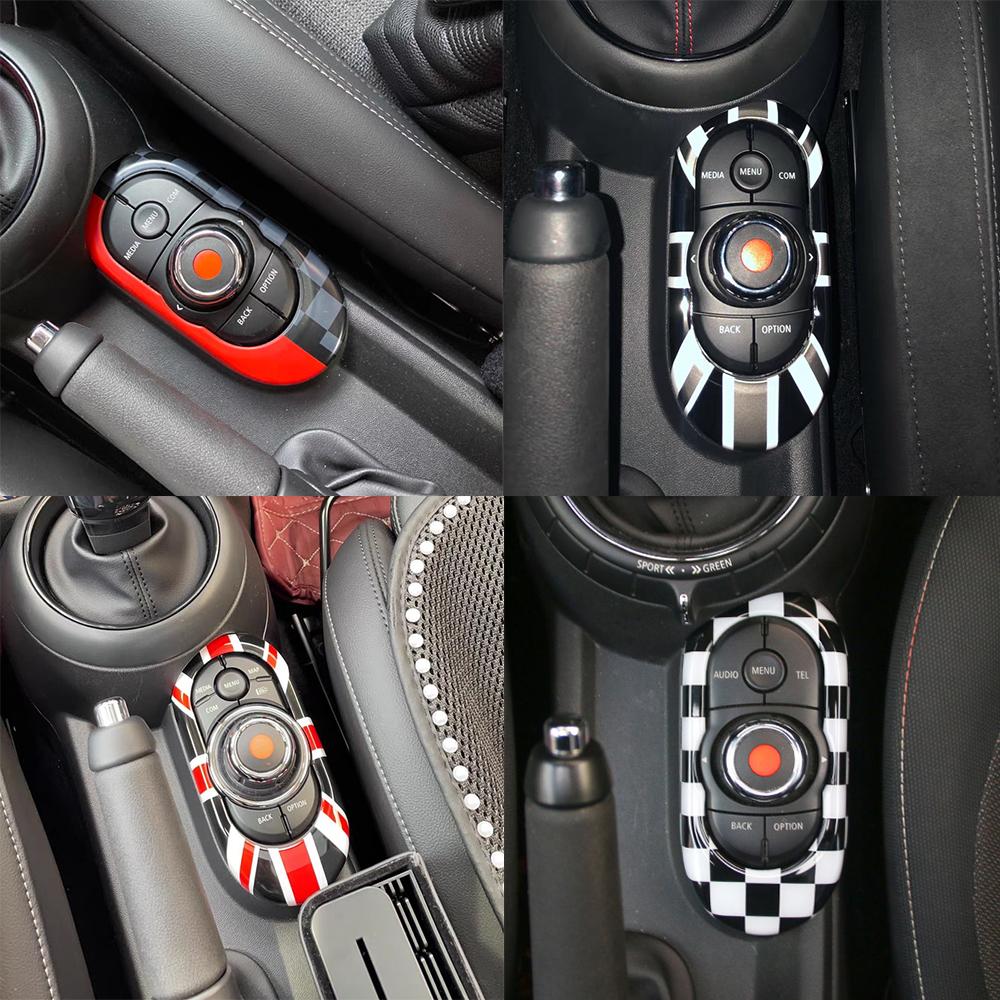 Car Center Console Multimedia Button Gear Panel Housing Cover Sticker For MINI One Cooper F55 F56 F57 Auto Car Accessories fpvcm00