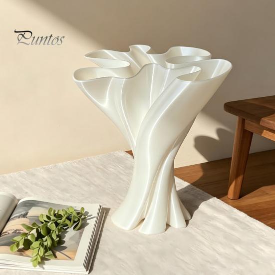Художественные Вазы для Подоконника Скрученная Цветочная Ваза, 3D Печатный Неправильный Настольный Декор, Элегантные Центральные Композиции для Обеденных Столов Современная Декоративная Ваза