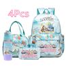 4Pcs/set Cartoon Printed Backpack Pencil Bag Lunch Bag Outdoor Water Bottle Student Girl Large Capacity Schoolbag Travel Bag Gift