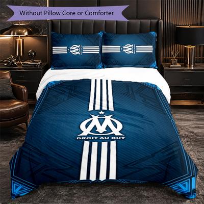 Olympique Lyonnais FC Themed Bedding 3Pcs Duvet Cover Set Decorative Bed Linen For Teen Room Home Decoration