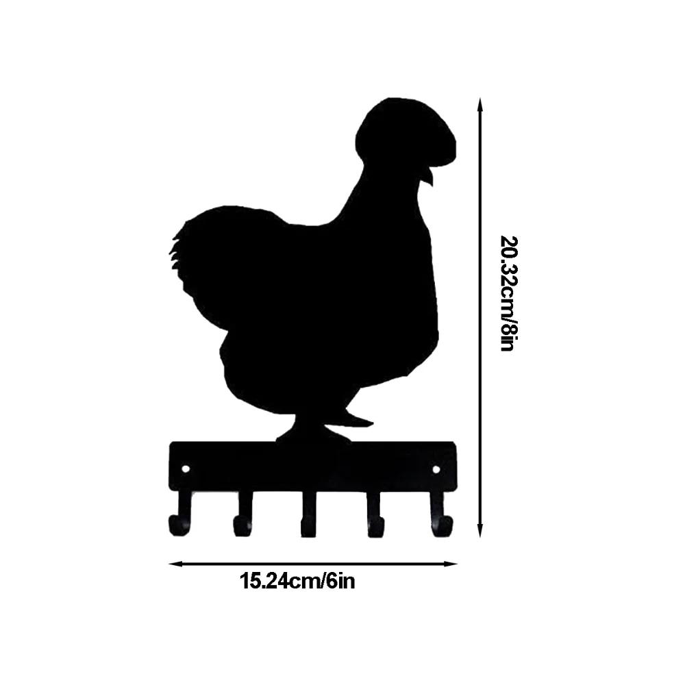 1 шт. Вешалка для ключей Silkie Chicken Farm - металлический настенный крючок шириной 6 дюймов, совершенно новый домашний декор, настенный декор, металлическое настенное крепление