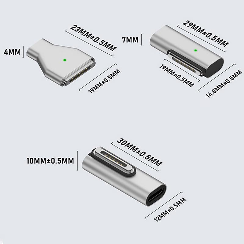 140W Type C Magnetic Adapter For Apple Magsafe 1/2/3 For Macbook Air Pro 90Degree Elbow Usb C Female Fast Charging Converter