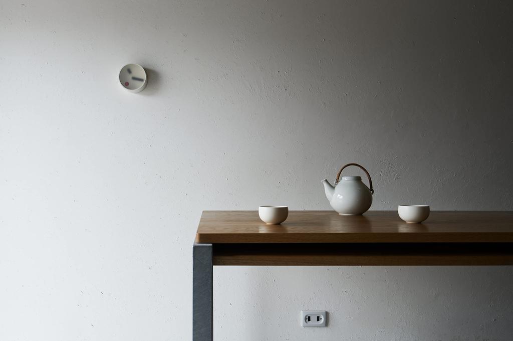 Lemnos Wall Clock Analog Kehai Stucco Aluminum White WH Lemnos Diameter 130 X Thickness 55mm KM22-01