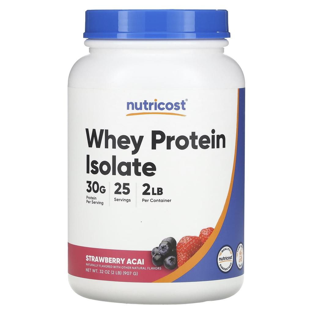 Whey Protein Isolate, Strawberry Acai, 907G (2Lb)