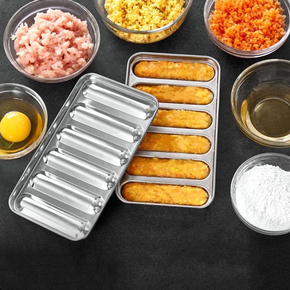 Oven Household Homemade DIY Ham Mould 6-Cavity Hotdog Maker Meat Tool Sausage Mold Food Supplement