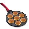 7-Hole Design Egg Frying Pan Black Beige Pink Blue Red Crepe Pan  Breakfast Cooking