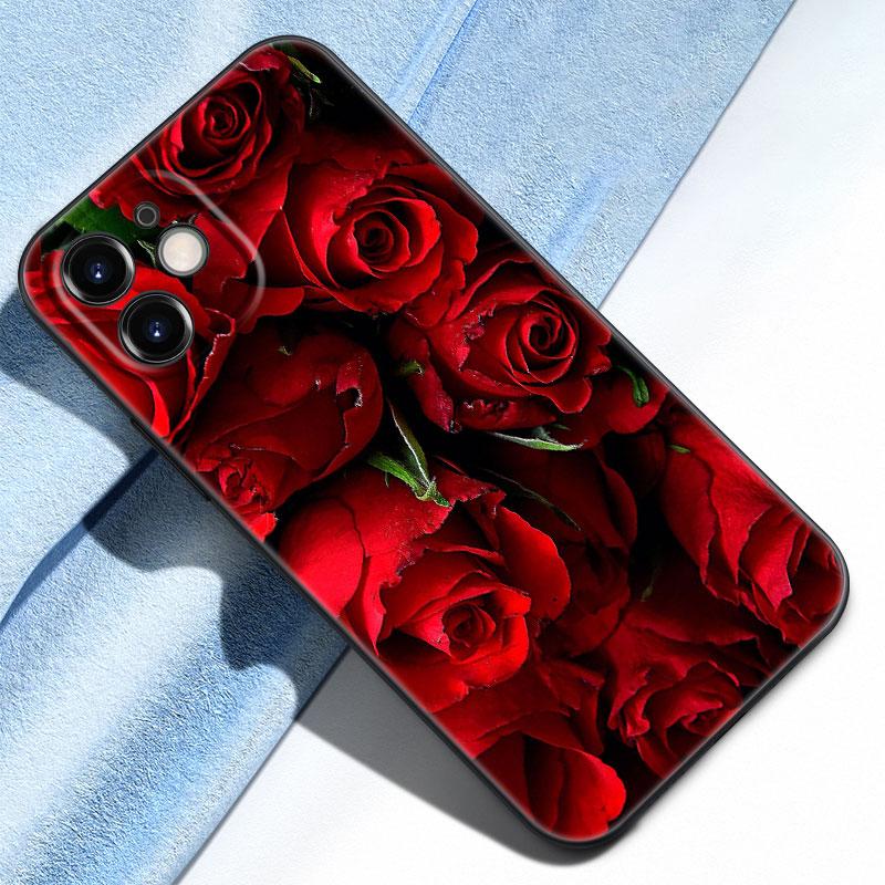 Чехол для телефона с цветами красной розы для iPhone Samsung Galaxy Redmi Xiaomi Oppo OnePlus Note SA 7 8 9 10 11 12 13 14 20 21 22 23 53 54 Pro Max Plus Ultra