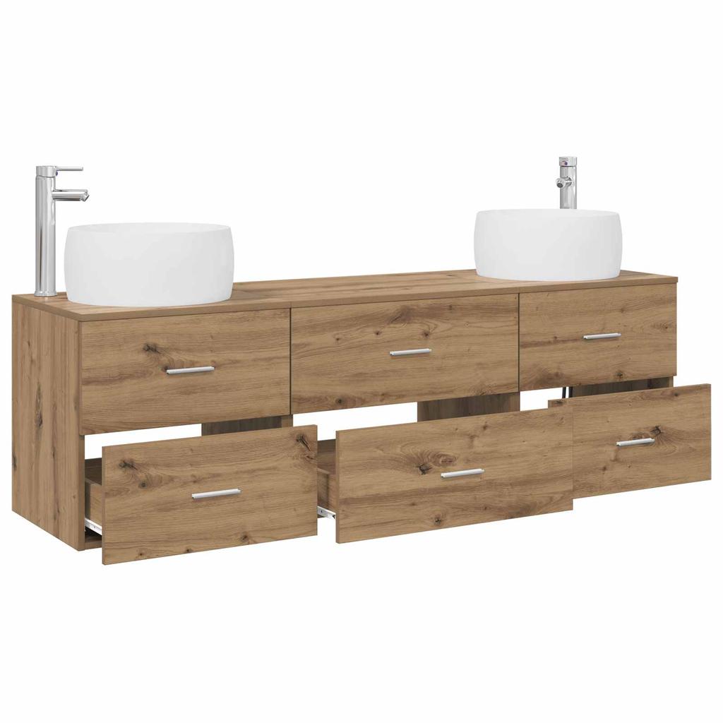 Bathroom Furniture Set 3 Pcs Artisan Oak 49.5 x 44.5 x 66 cm