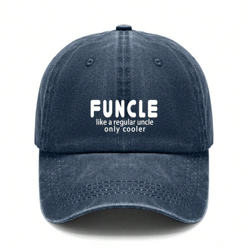 [Unisex Baseball Cap] Funcle Print Adjustable Hat Breathable Soft Fabric Casual Vintage Daily Wear Gift For Uncle