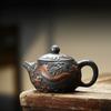 175ML Hand-carved Purple Sand Teapot Antique Chinese Dragon Xishi Pot Filter Bubble Teapot Ceramic Kung Fu Tea Set