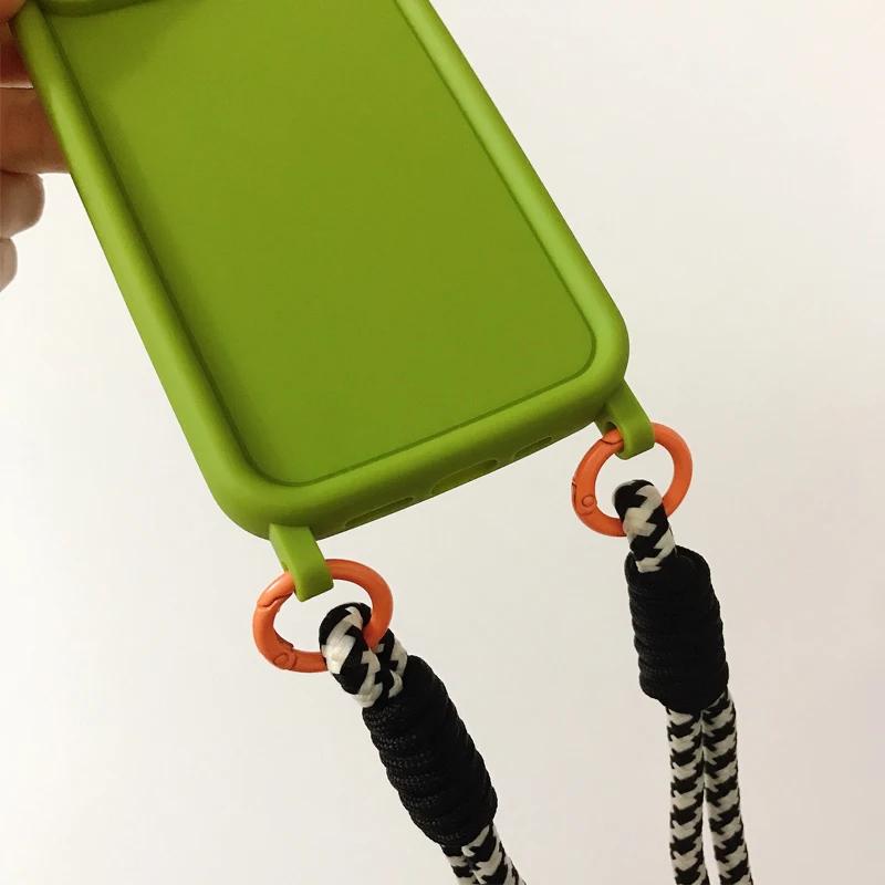 Чехол-подвеска через плечо с ремешком для защиты от падения для iPhone 15 16 14 12 11 13 Pro Max XR XS, мягкий чехол