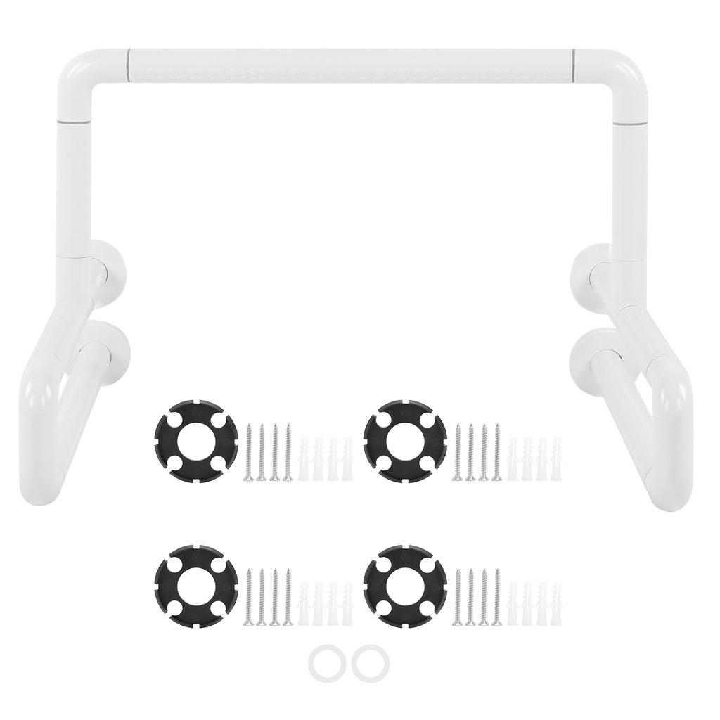 White Toilet Grab Bar Stainless Steel Bathroom Safety Hand Rail for Elderly with Fluorescent Ring