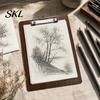 Stable Drawing Surface Wooden Clipboard with Metal Clip, A4 Letter Size Rounded Edge Board, Wood Grain Thicken Hardboard for Office, School Art Supply