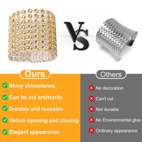 50 шт., пряжка для салфеток, блестящее кольцо для салфеток со стразами, многоразовая застежка, лента, держатель для полотенец для свадебных вечеринок, домашний декор