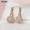 SIMJOO модные серьги цвета розового золота с цветочным цирконом и полостями с надписью