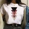 Maycaur 90s Mujaer Clothing Information T-shirt with Geometric Love Print Printed T-shirt for Women's Top
