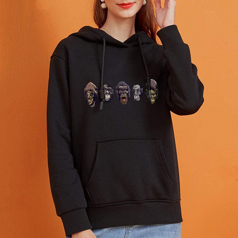 Осенняя толстовка с длинными рукавами Harajuku Sports Loose Pullover Tops Hoodies Женская мультяшная забавная принтовая уличная одежда Новые топы Толстовка