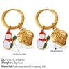 New Europe and America Cross Border Christmas Versatile DIY Pendant Earrings Stainless Steel 18K Gold Plating Atmosphere for