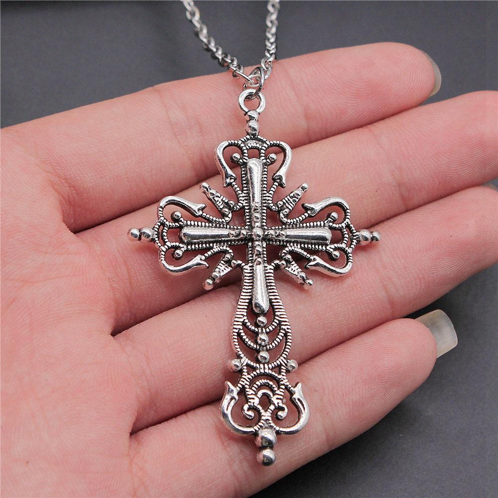 Крест Талисман Амулет 45 см или 70 см Длинная Цепочка Ожерелье Женские Украшения Пляжные Тенденции Художественные Принадлежности