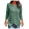 Women's   T-Shirt Retro Slim Slim Long Sleeve Round Neck Button Knit Sweater