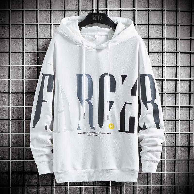 Весенне-осенняя мужская модная толстовка с капюшоном и принтом