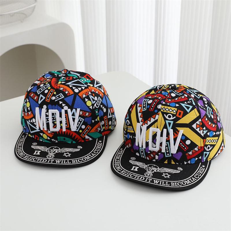 Children's flat-brimmed baseball cap Spring and autumn trendy versatile baby cap Embroidered letter boys and girls sun hat