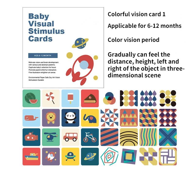 Babys Black and White High Contrast Flash Cards Visual Stimulation Card Montessori Toys Learning Educational Toys for Baby Gifts