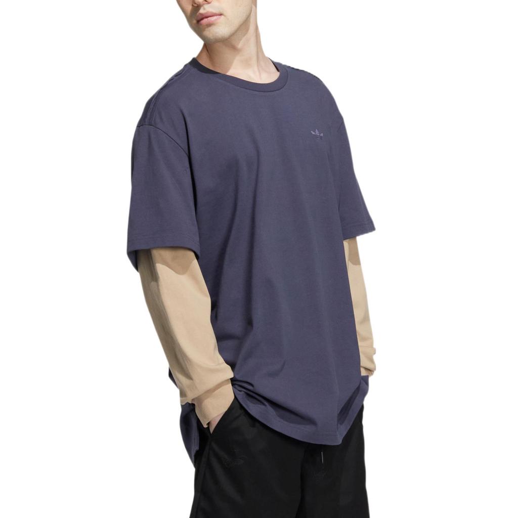 adidas Футболка с длинным рукавом и круглым вырезом Originals X Charr Letter Print, унисекс, цвет темно-синий HR3470