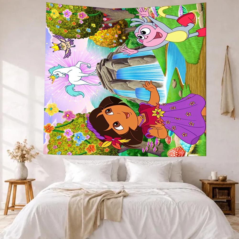 Dora Explorer Wall Decor Tapestry Art For Pet Memorial Birthdaywedding Party Backdrop Family Gift