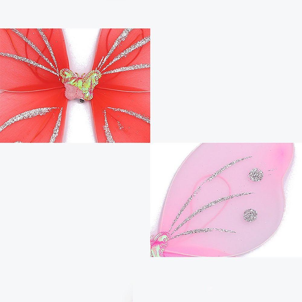 3Pcs/Set Girls Kids Halloween Dressing Up Fancy Dress Glitter Butterfly Costume Fairy Wing