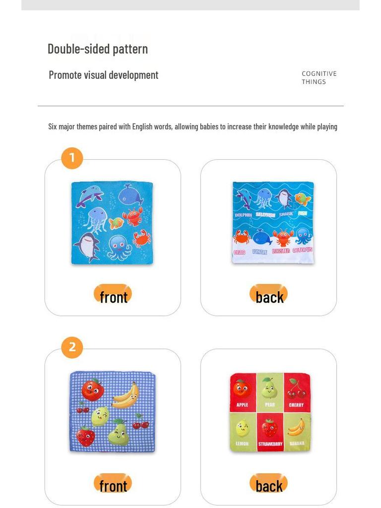 Игрушка-коробка для детских салфеток, устойчивая к разрывам: Младенческая пальчиковая живопись и успокаивающая тканевая книжка для раннего обучения