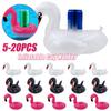 5-20PCS Swan Beverage Glass Holder PVC Cartoon Swan Cup Cushion Portable Water Inflatable Coasters for Holiday Birthday Party