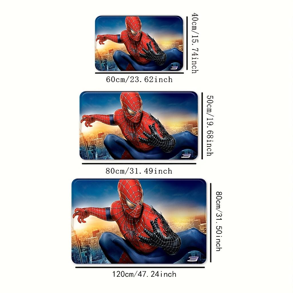 Marvel 1pc Cartoon Print Doormat, Spider-Man Red and Blue Spider-Web Suit with City Background in Dynamic Pose, Easy to Clean,