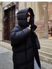 Модное пуховое хлопковое хлопковое пальто средней длины для женщин с юбкой с капюшоном и утолщенным хлопковым пальто