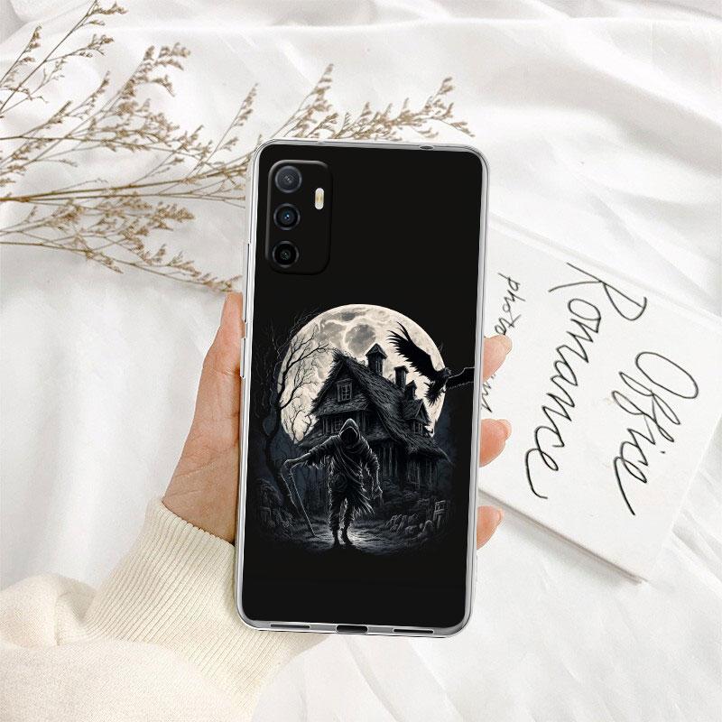 Grim Reaper Skull Transparent Phone Case for Samsung Galaxy A04 A04S A14 A23 A34 A54 M23 M33 M52 M53