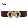 Decorative Belt for Outfits 75cm Women's Wide Stretch Belt Elastic Waist Fashionable with Stretchy Band Geometric Metal Buckle Dress Corset