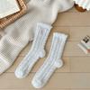 Winter Coral Fleece Socks Women'S Bow Thickened Fleece Warm Confinement Socks Medium Tube Floor Sleeping Socks Women