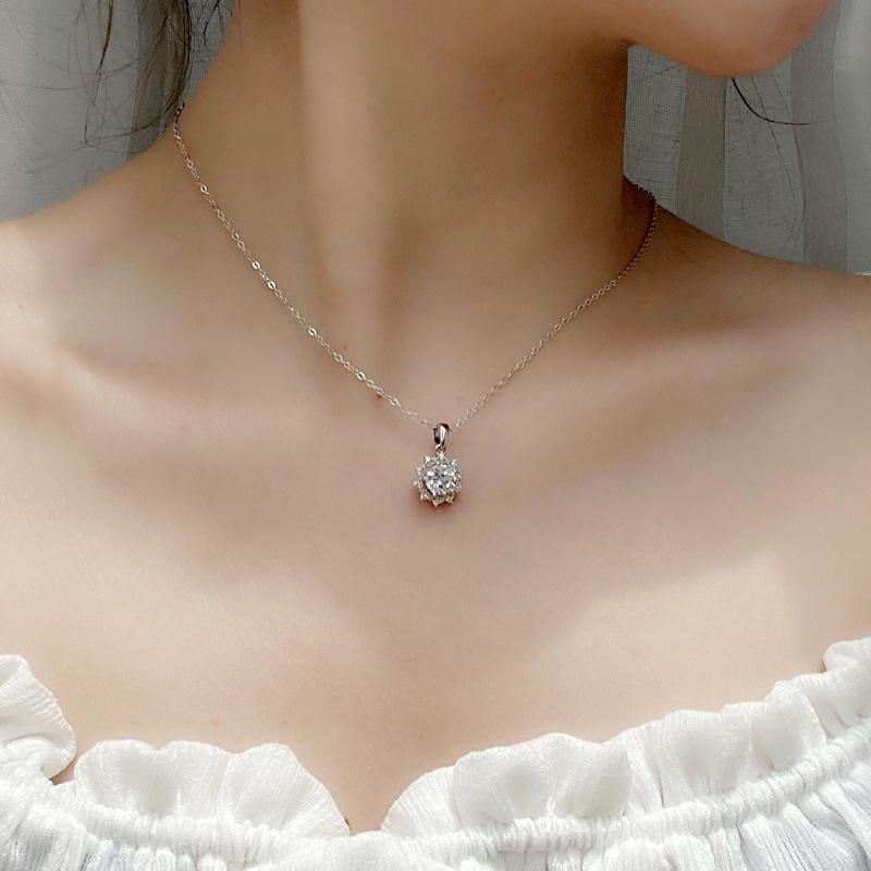 Lindon S925 из стерлингового серебра с муассанитом, роскошное индивидуальное ожерелье с подвеской, женское классическое ожерелье Tide Sugar, полное дикой цепочки на ключицы