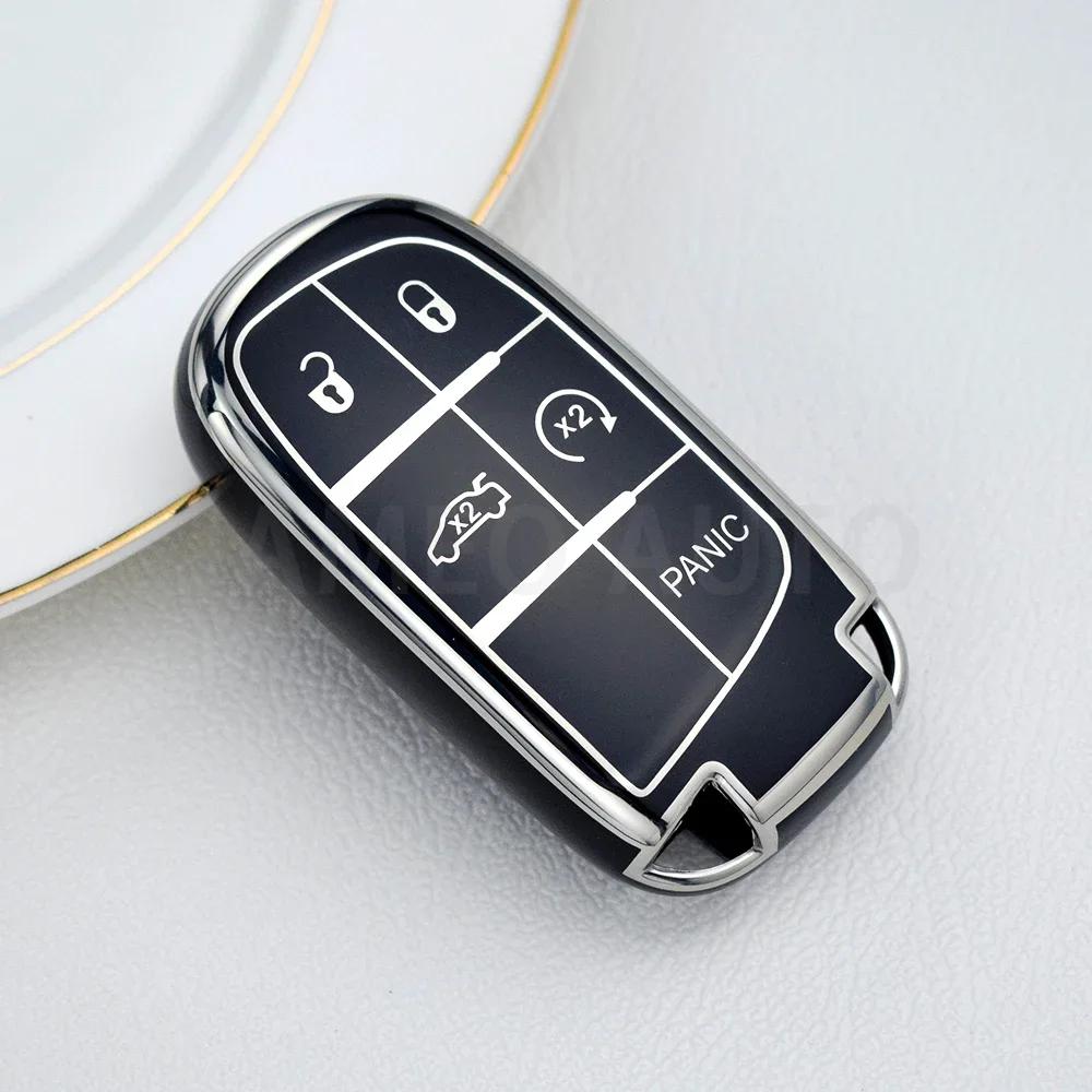 For Jeep Grand Cherokee Chrysler 300C Renegade FIAT Freemont Dodge Ram 1500 Challenger Dart TPU Car Remote Key Case Cover mo1