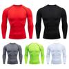 Мужская футболка для фитнеса с круглым вырезом и длинным рукавом, обтягивающие спортивные топы, быстросохнущие пуловеры для фитнеса, футболки, спортивная одежда