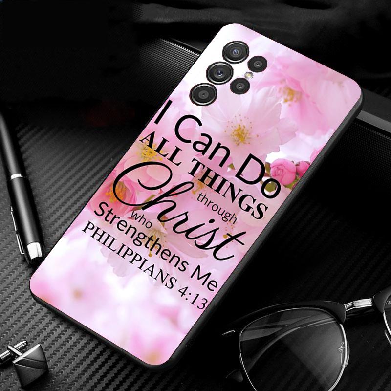 Чехол для телефона Samsung S26 S25 S24 S23 S22 Ultra S23 S22 S25 Plus S24 FE S26Edge Библейский стих Иисус Христианский Чехол